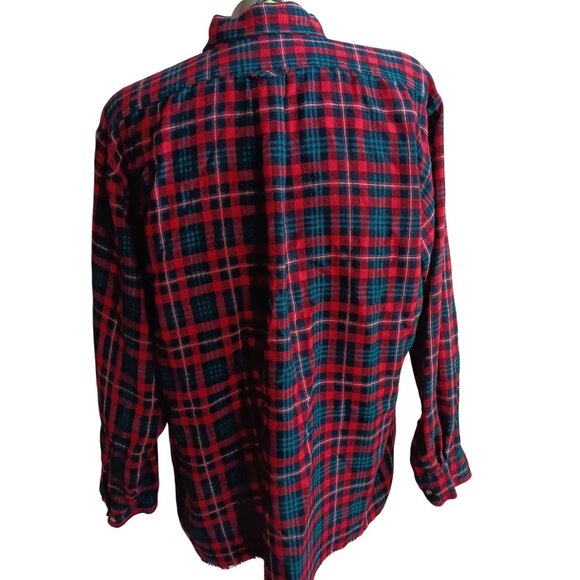 Vintage Mens Flannel Shirt XLT XL TALL 70's RED/GREEN ACRYLIC PLAID RELIC LOGGER - Picture 7 of 11